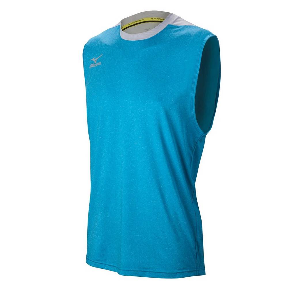 Jerseys Mizuno Cutoff Hombre Azules/Plateadas Outlet MOAW-86209